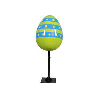 Easter Egg 60 cm w/Metal Plate (Stripe & Polka D)