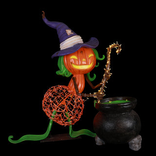 Pumpkin Witch With Cauldron