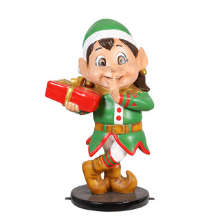 Santa Elf with Gift (Green)