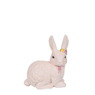 WHITE BUNNY LAYING
