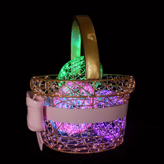 Light Basket With Easter Light Eggs
