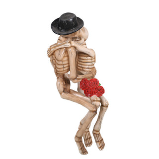 KISSING SKELETON ON A BENCH