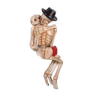 KISSING SKELETON ON A BENCH