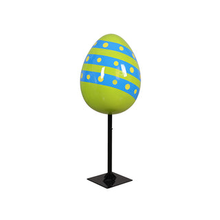 Easter Egg 60 cm w/Metal Plate (Stripe & Polka D)