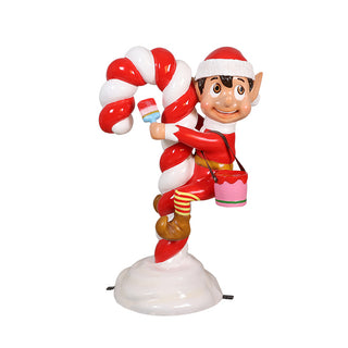 Santa Elf on Candy Cane (Red)
